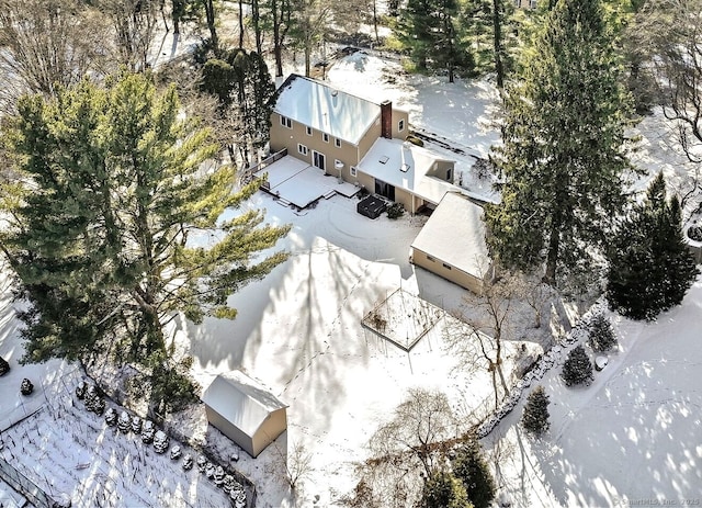 view of snowy aerial view