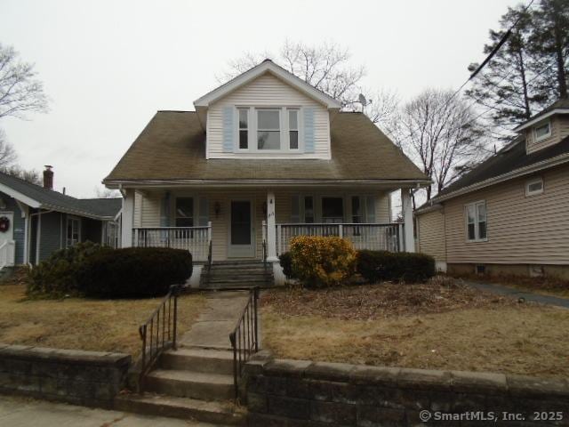 bungalow featuring covered porch