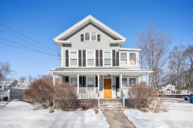 front facade featuring covered porch