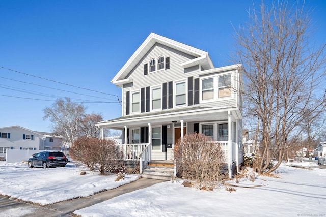 view of front of property with covered porch