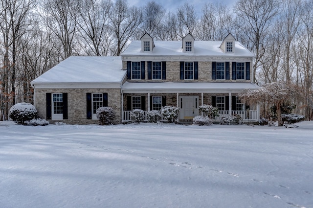 view of front of home featuring covered porch