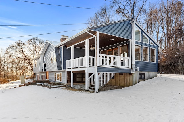 exterior space featuring covered porch