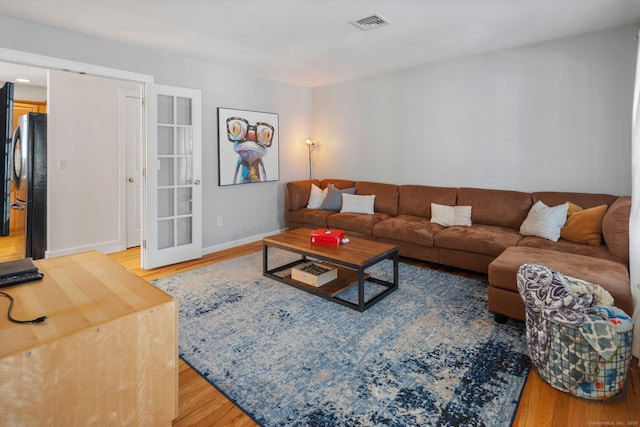 living room featuring hardwood / wood-style flooring