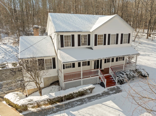 view of front facade with covered porch