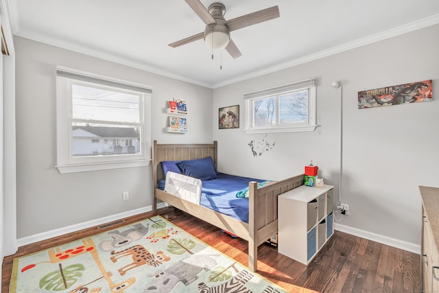 63 Contact Dr, West Haven, CT 06516 - bedroom with crown molding, dark wood finished floors, and baseboards