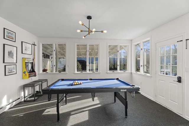 game room featuring pool table