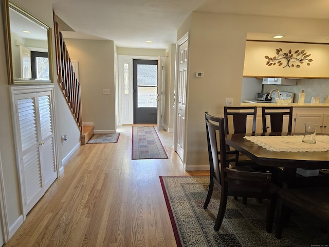 dining area featuring light hardwood / wood-style flooring