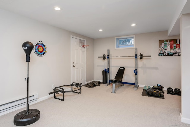 exercise area with carpet