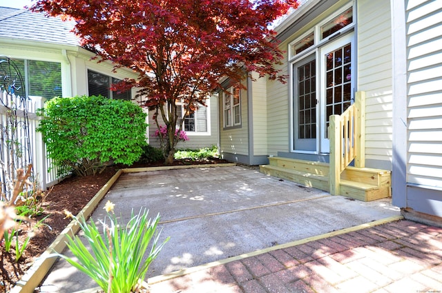 view of patio featuring entry steps
