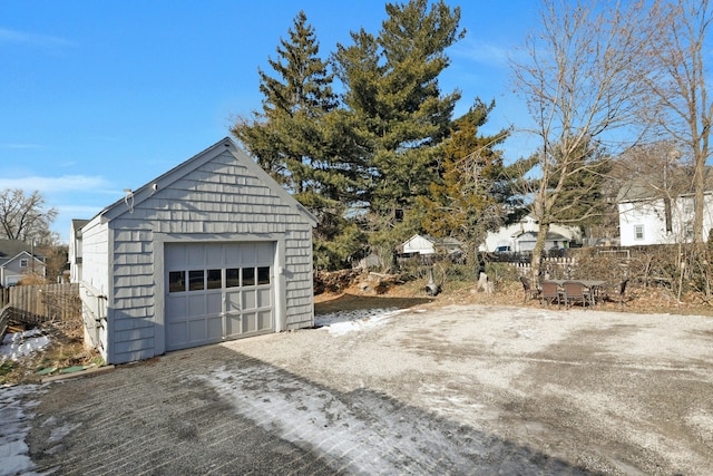 view of garage