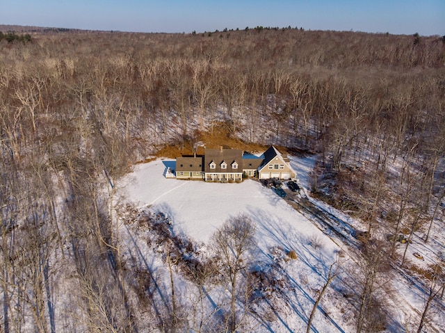 bird's eye view with a forest view