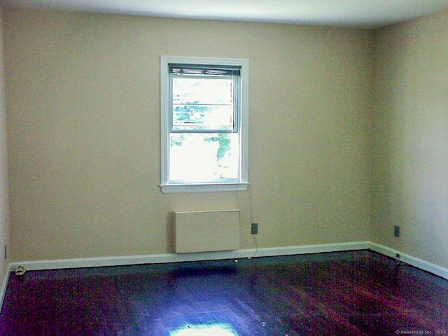 spare room featuring wood-type flooring