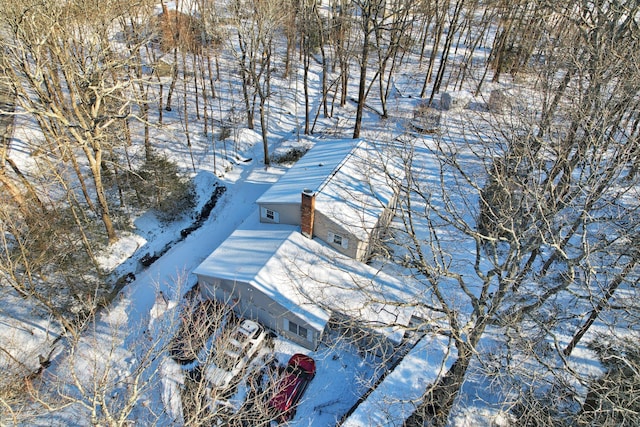 view of snowy aerial view