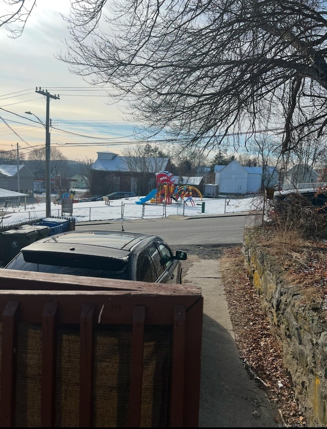 view of yard with a playground