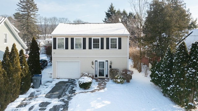 view of front of property featuring a garage