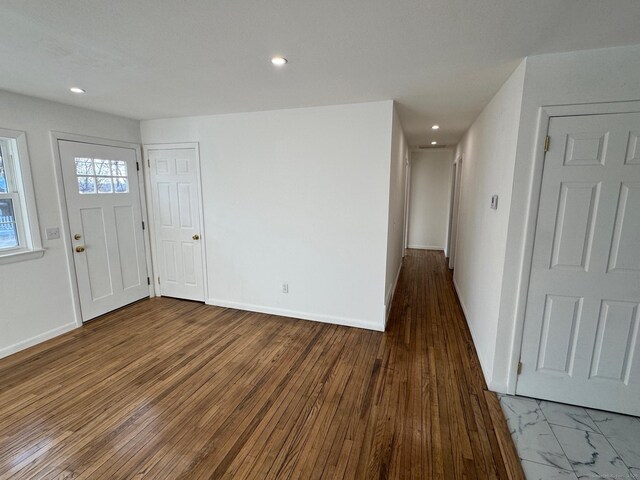 foyer featuring dark hardwood / wood-style flooring