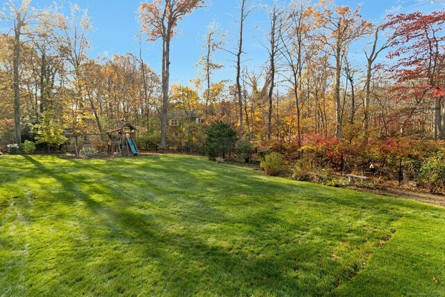 view of yard featuring a playground