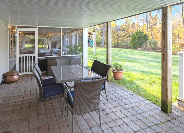 view of sunroom