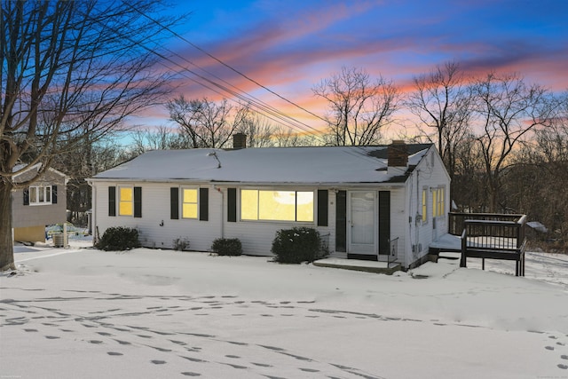 view of single story home