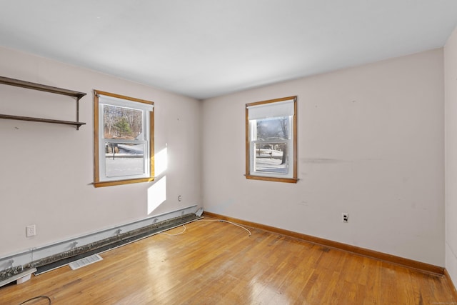 empty room featuring light wood-type flooring