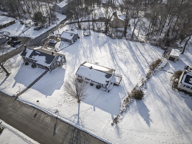 view of snowy aerial view