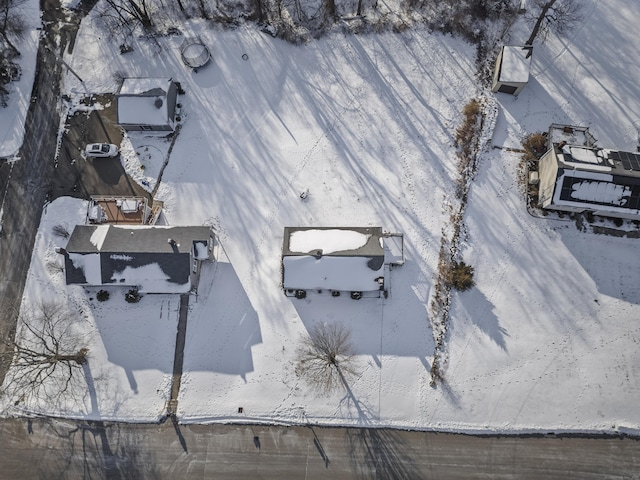 view of snowy aerial view