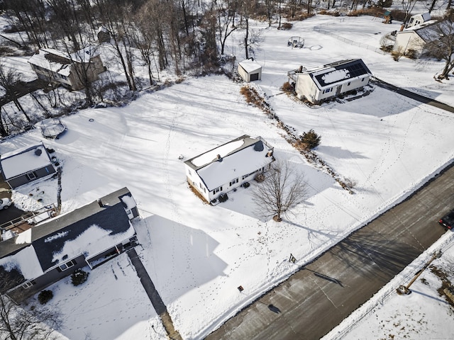 view of snowy aerial view