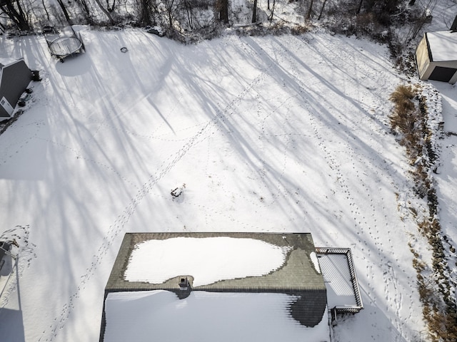 view of snowy aerial view