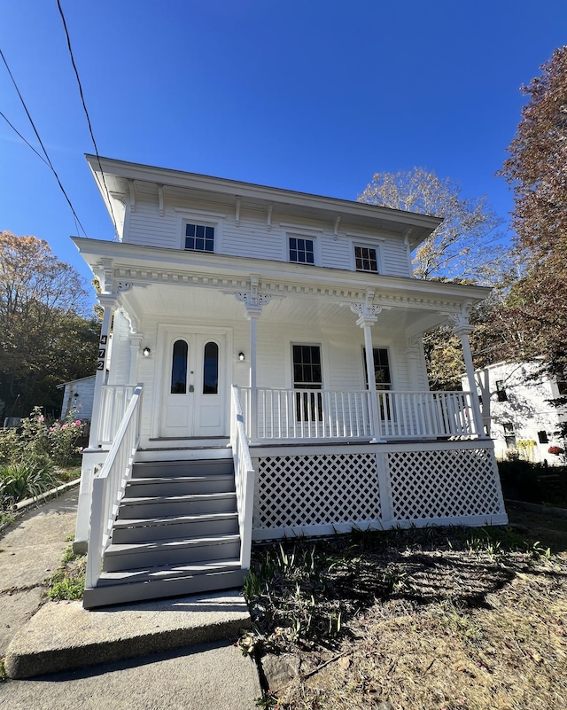 view of front of property with a porch