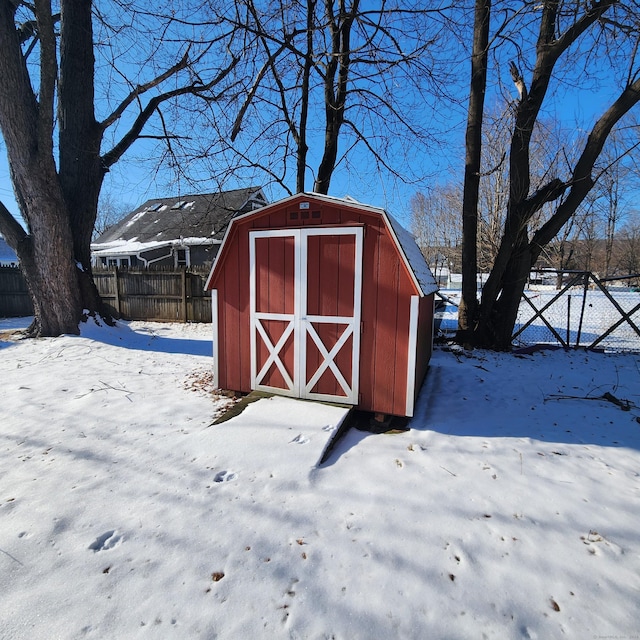 view of snow covered structure