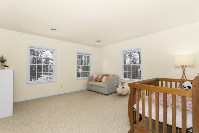 bedroom featuring carpet