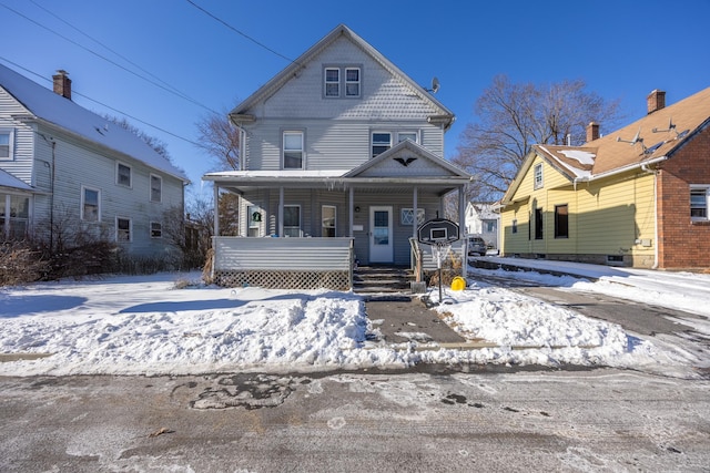 view of front of property with covered porch