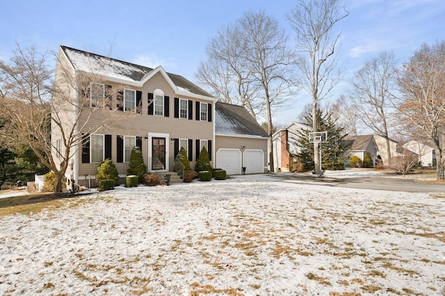 colonial house with a garage