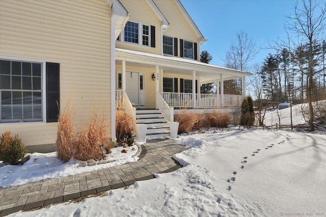 view of front of property with covered porch