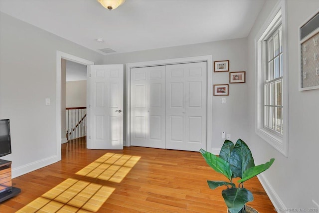 entrance foyer with wood-type flooring