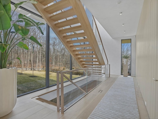 interior space with plenty of natural light and expansive windows