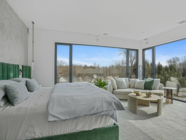 bedroom featuring visible vents