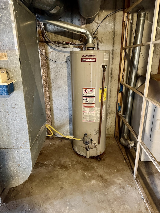 utilities featuring gas water heater