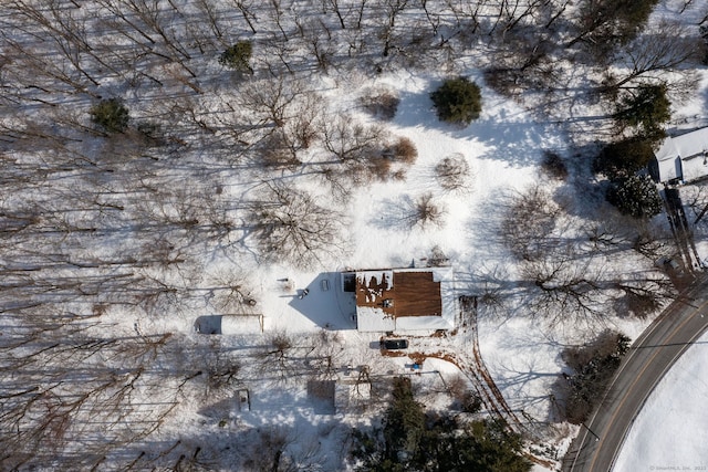 view of snowy aerial view