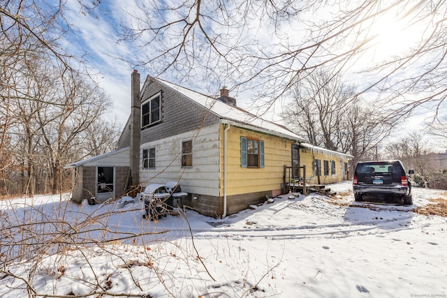 view of snowy exterior