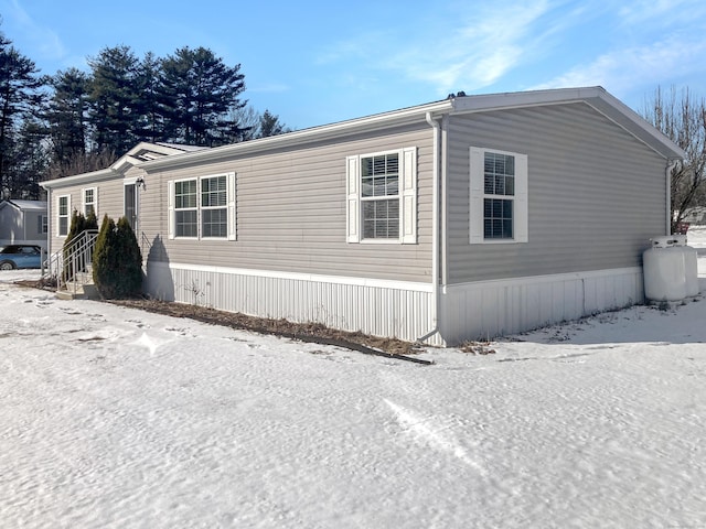 view of snowy exterior