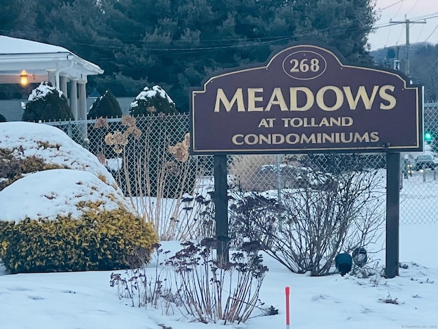 view of community sign