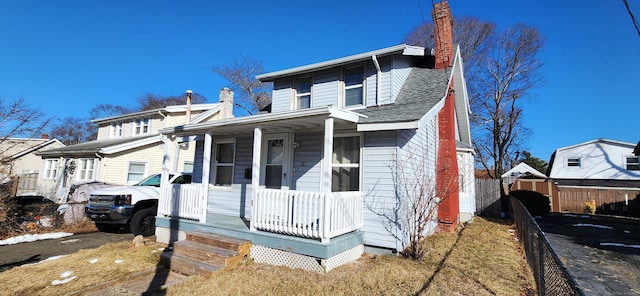 view of front of property with a porch