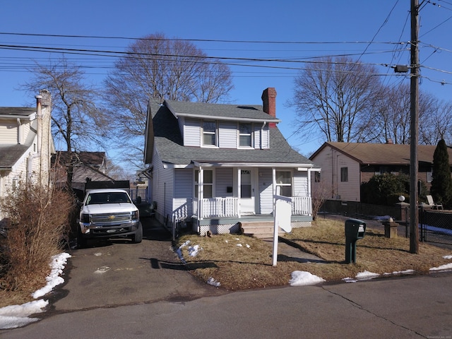 view of front of property with covered porch