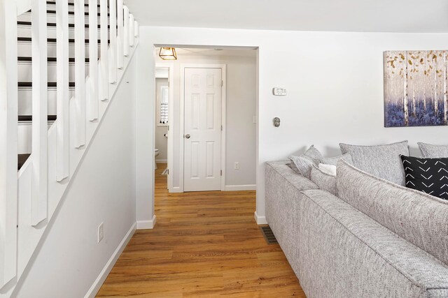 living room featuring hardwood / wood-style floors