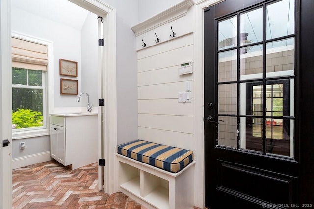 mudroom featuring sink