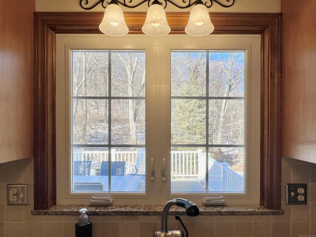 room details featuring stone countertops