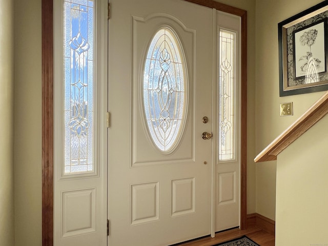 entrance foyer with wood-type flooring