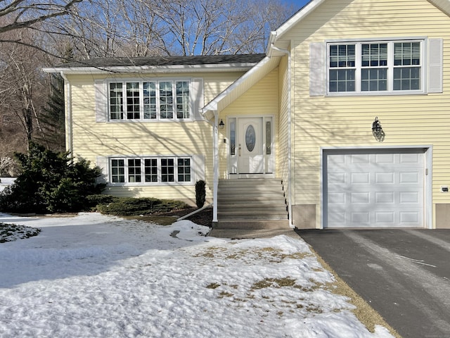 split foyer home with a garage