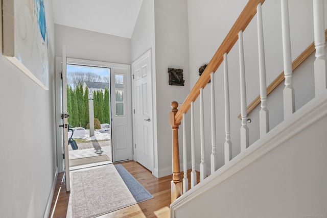 foyer with light hardwood / wood-style flooring